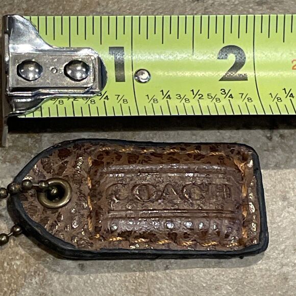 COACH Brown Leather Hang Tag Purse Handbag Charm Fob 1x2 in. - Picture 2 of 5